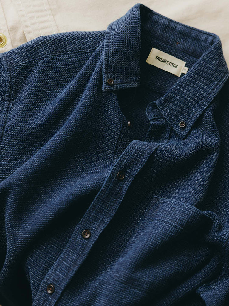 Jack Shirt- Rinsed Indigo Waffle Taylor Stitch Shirts