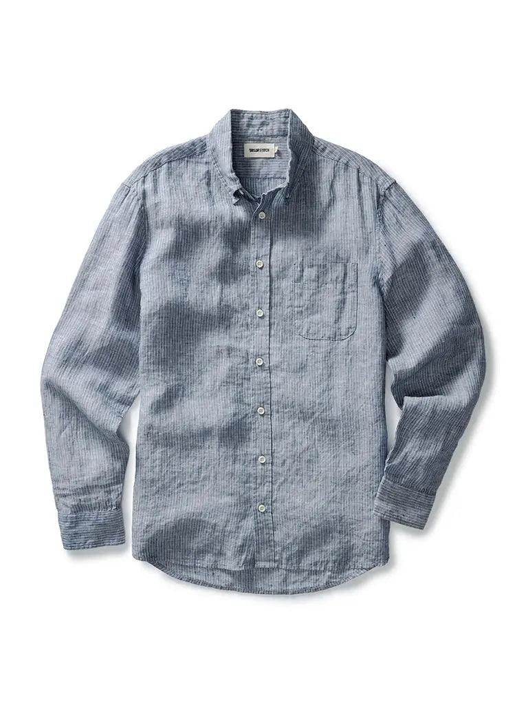 Jack Shirt- Sky Stripe Linen Taylor Stitch