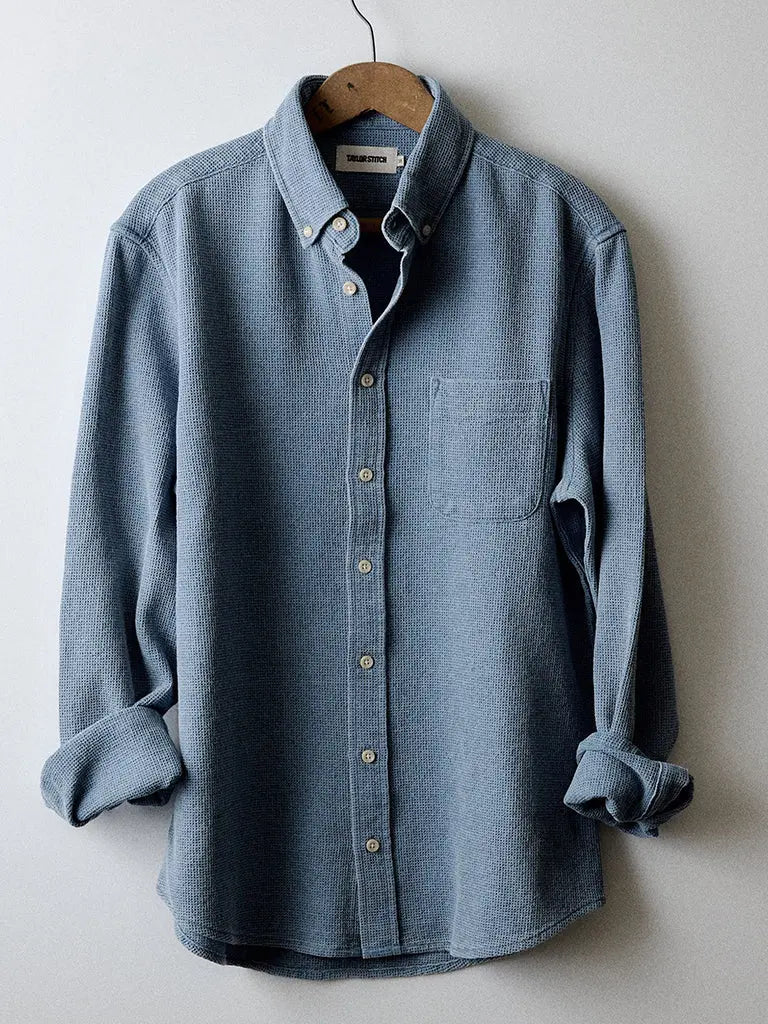 Jack Shirt- Washed Indigo Waffle Taylor Stitch