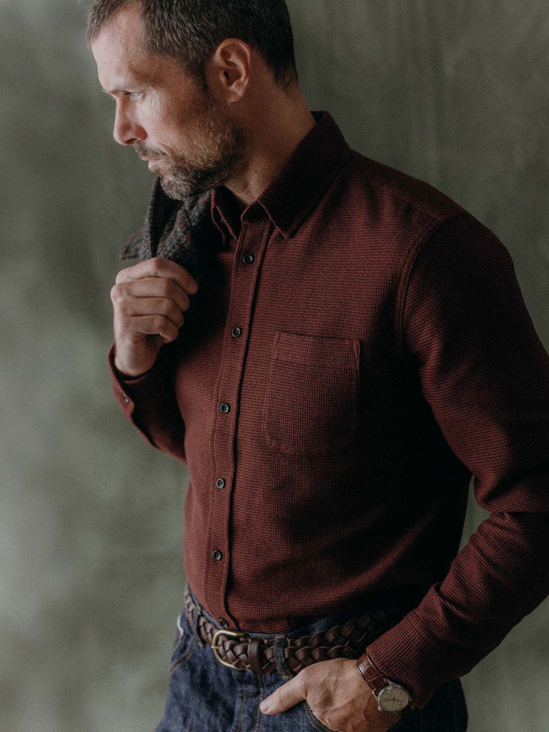 Jack Shirt- Burgundy Waffle Taylor Stitch Shirts