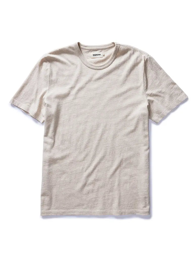 Organic Cotton Tee- Heather Oat Taylor Stitch