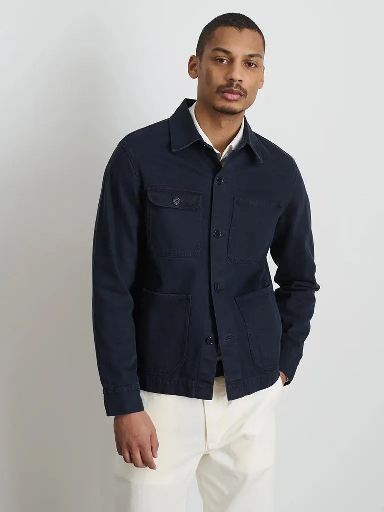 Garment Dyed Work Jacket- Dark Navy Alex Mill