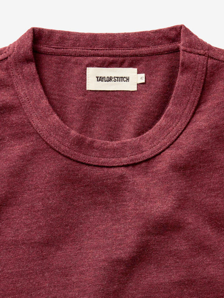 Organic Cotton Shop Tee- Dried Cherry Twist Taylor Stitch Tee Shirts