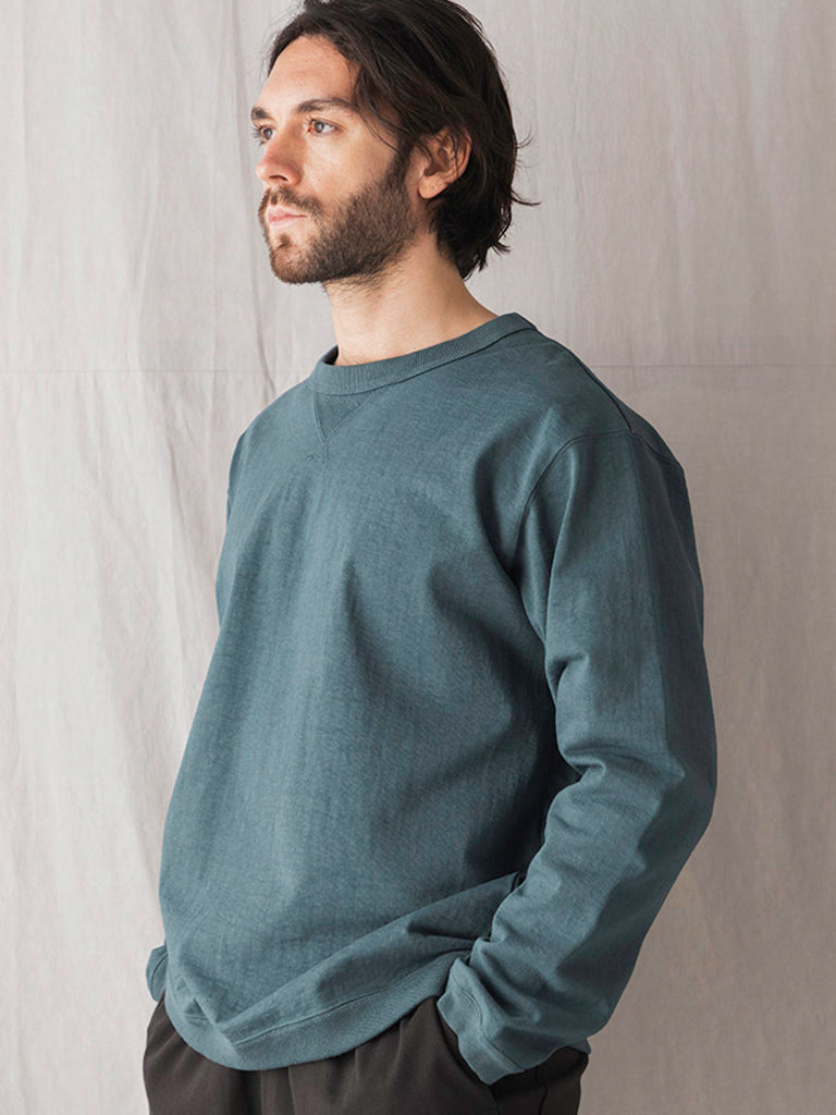 Dotsume Rib Long Sleeve Tee- Cloudy Green Jackman Tee Shirts