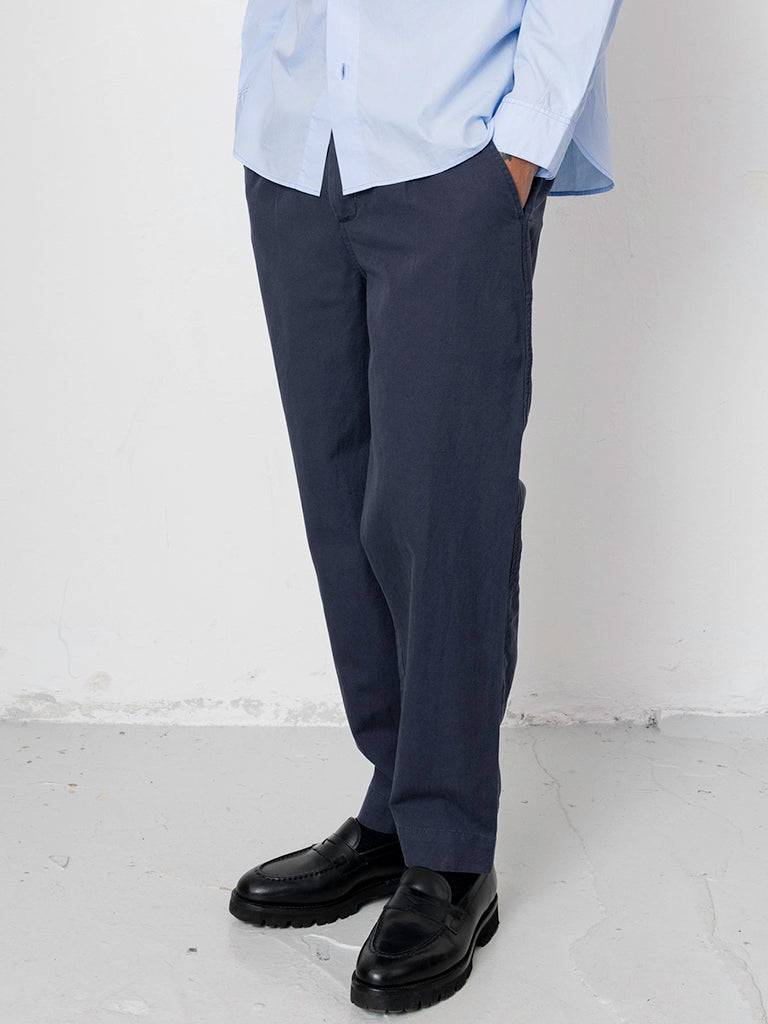 Signal Pant- Dark Navy Slub Linen Folk Pants