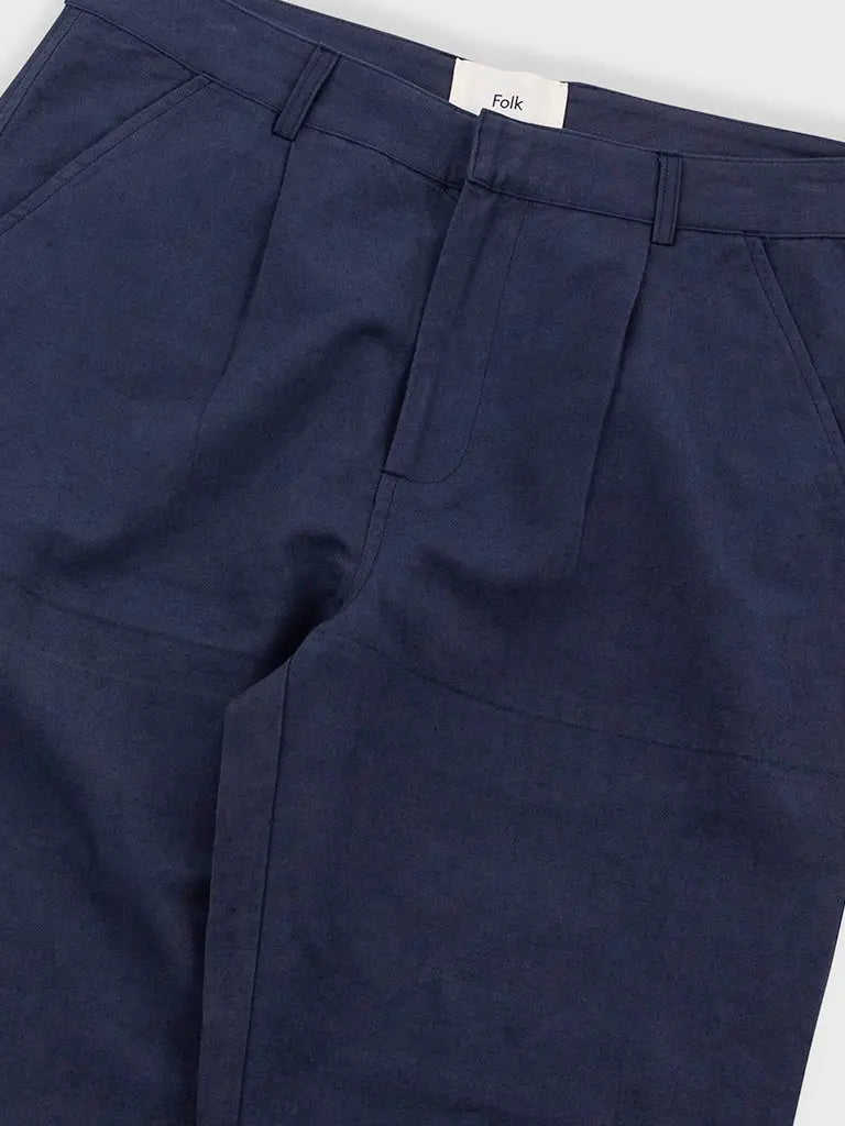 Signal Pant- Dark Navy Slub Linen Folk Pants