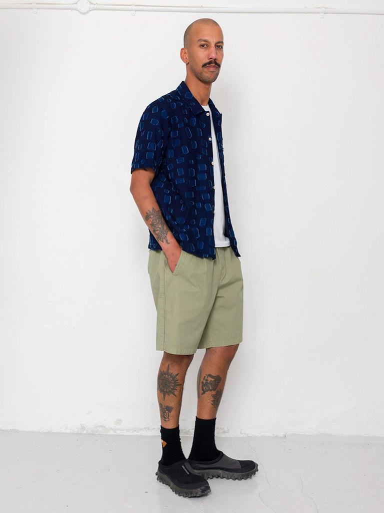 Gabe Shirt- Indigo Irregular Dot Folk Shirts