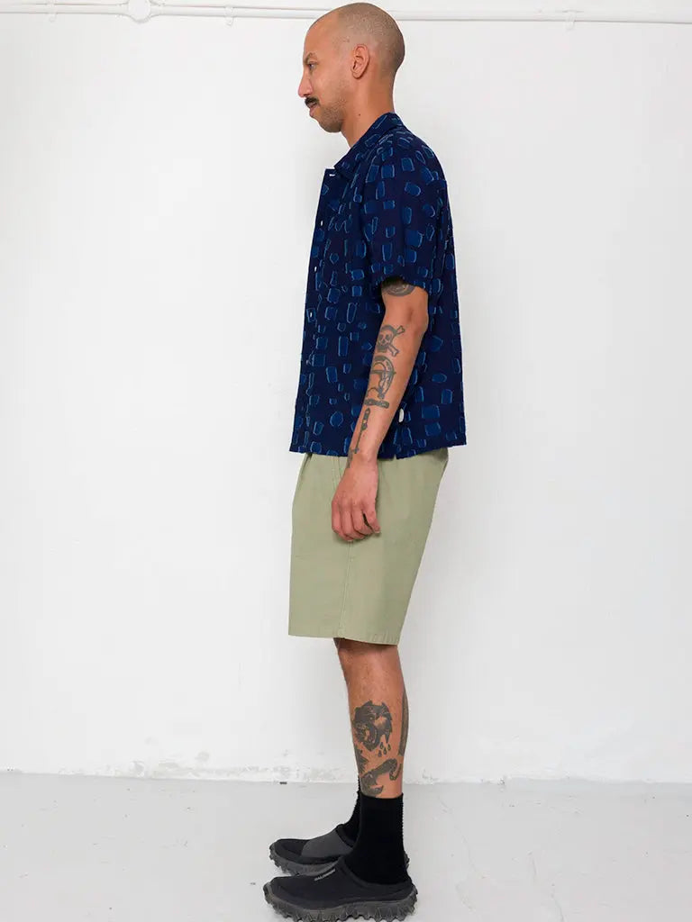 Gabe Shirt- Indigo Irregular Dot Folk Shirts