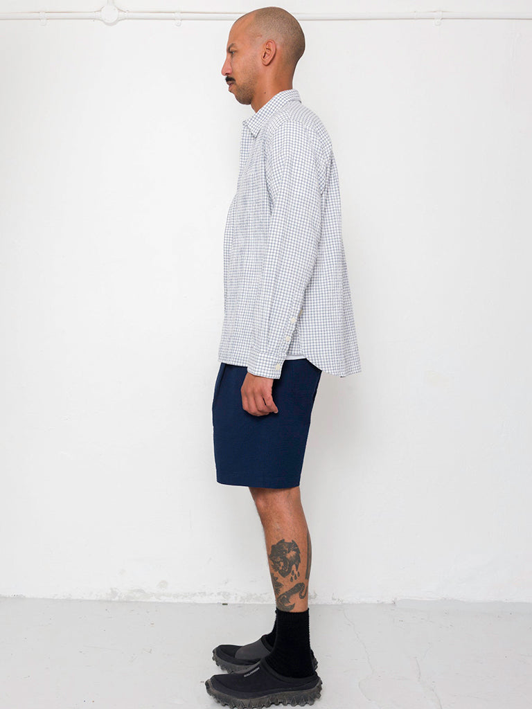 Easy Fit Shirt- Soft Blue Mini Check Folk Shirts