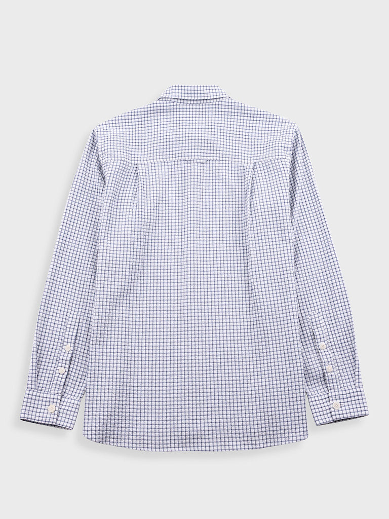 Easy Fit Shirt- Soft Blue Mini Check Folk Shirts