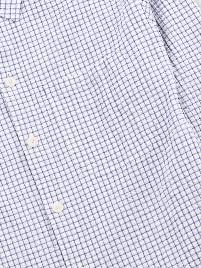 Easy Fit Shirt- Soft Blue Mini Check Folk Shirts