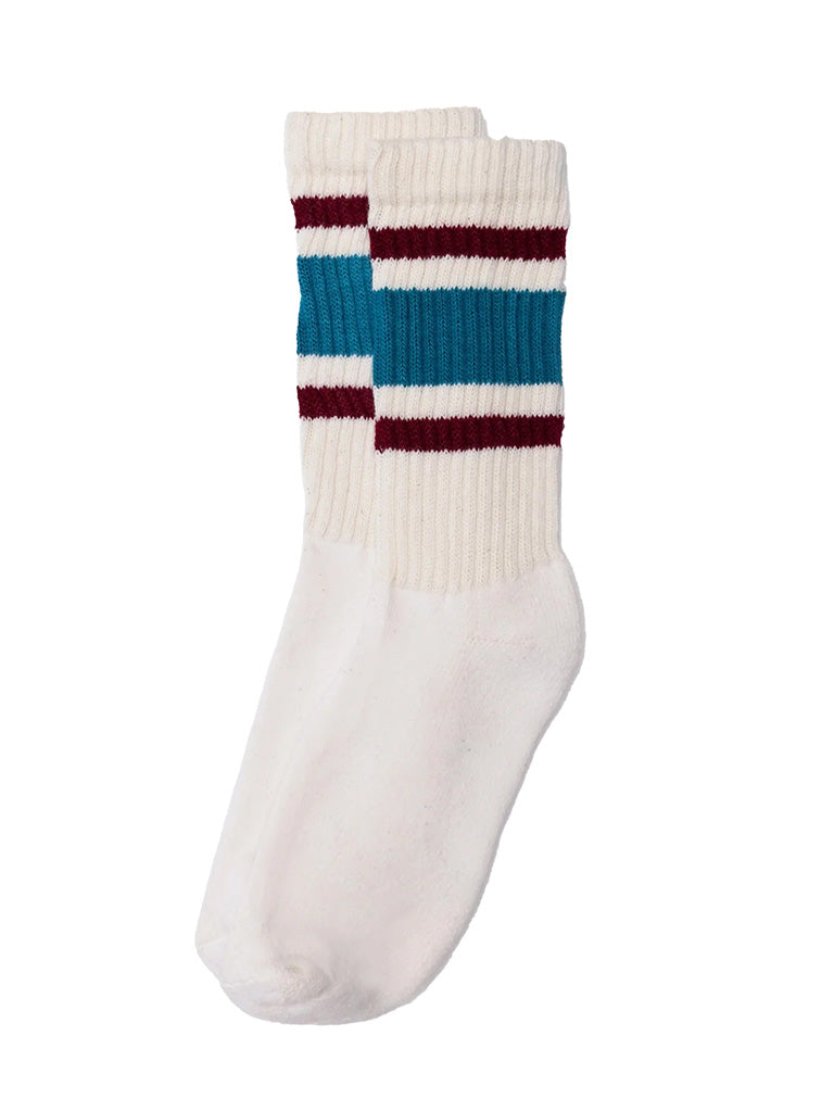Retro Stripe- Teal/Berry American Trench Socks