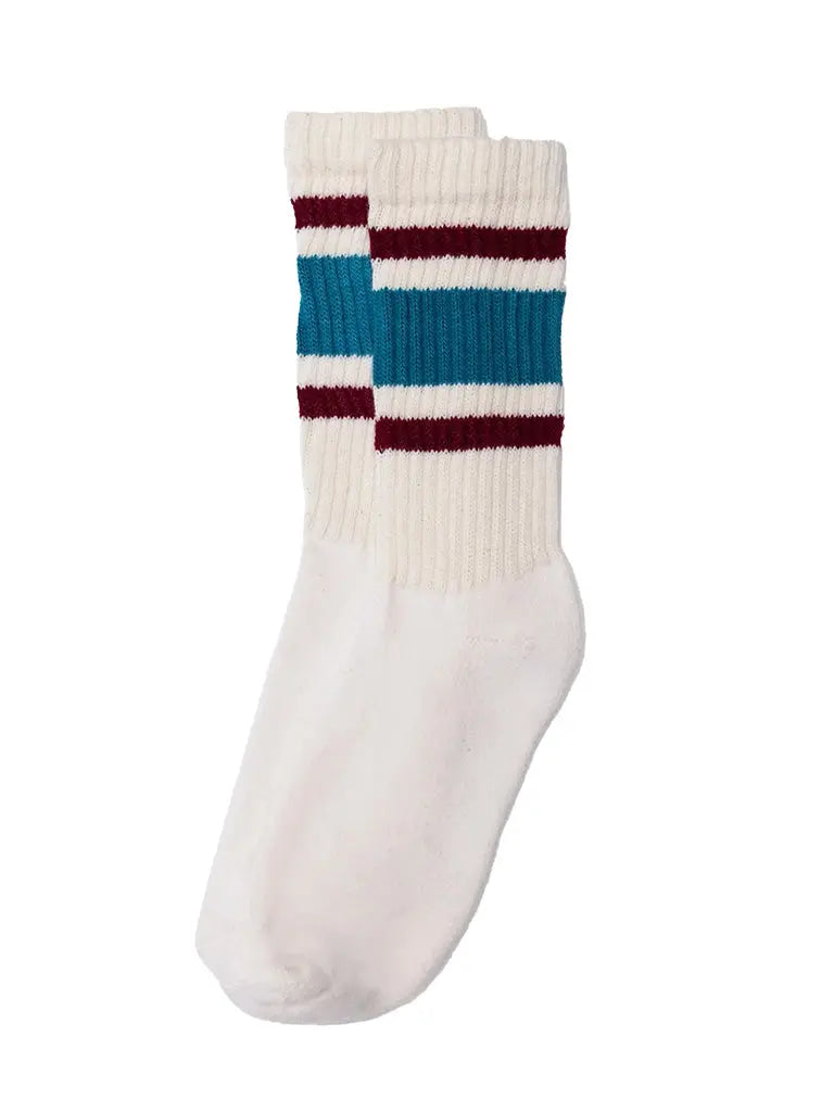 Retro Stripe- Teal/Berry American Trench Socks