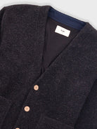 Pocket Cardigan- Charcoal Wool Folk Sweaters