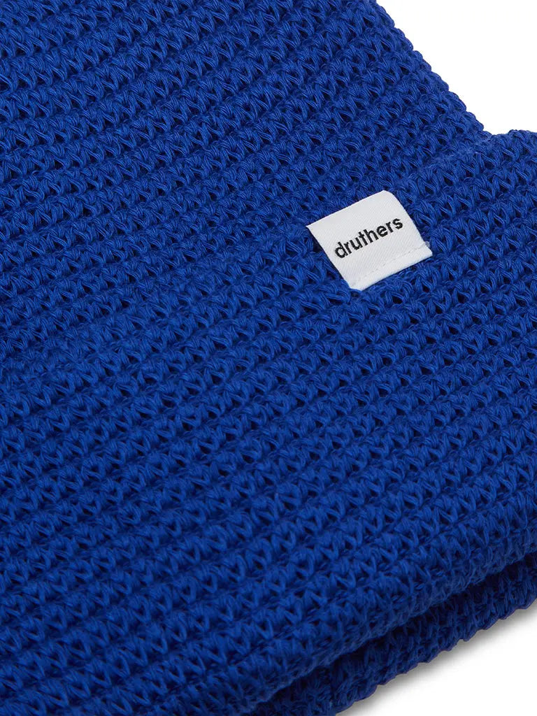 Knit Cotton Eames NW – Blue Waffle Organic Beanie- Royal
