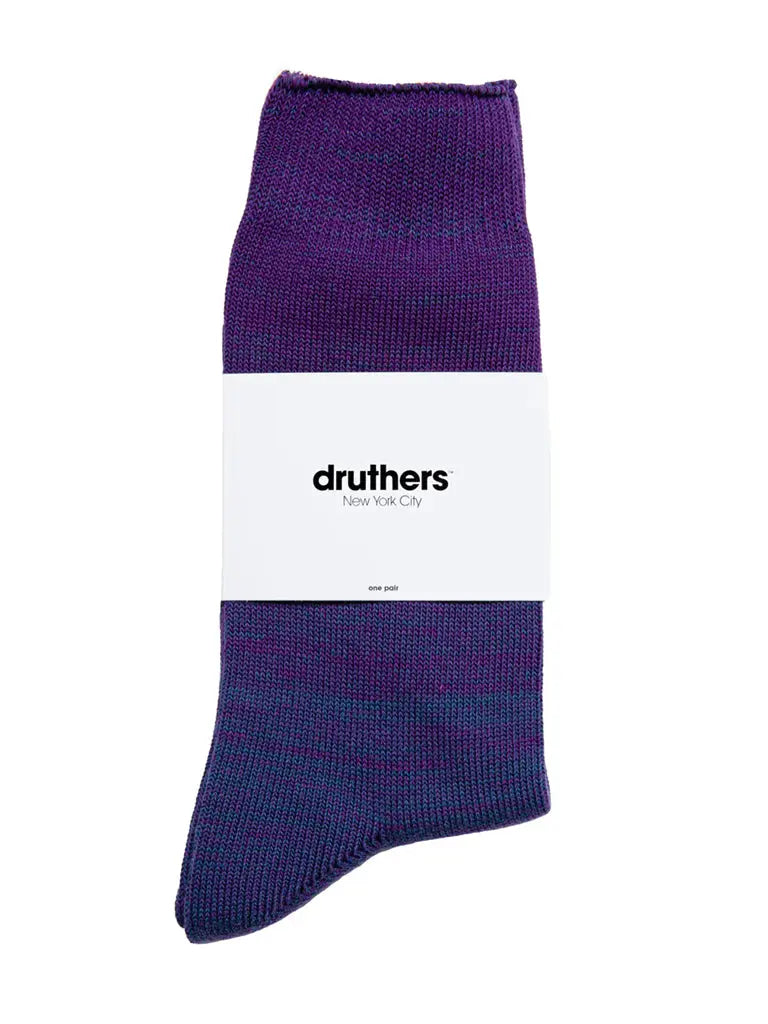 Organic Cotton Gradient Crew Sock - Purple/Navy - Eames NW