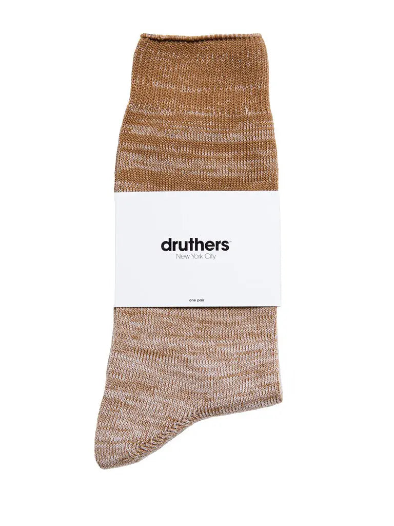 Organic Cotton Gradient Crew Sock - Brown/Taupe - Eames NW