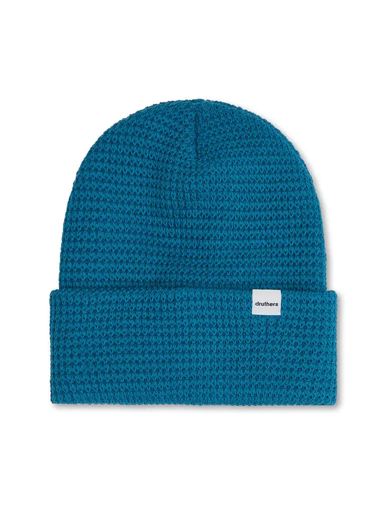 Organic Cotton Waffle Knit Beanie- Teal - Eames NW
