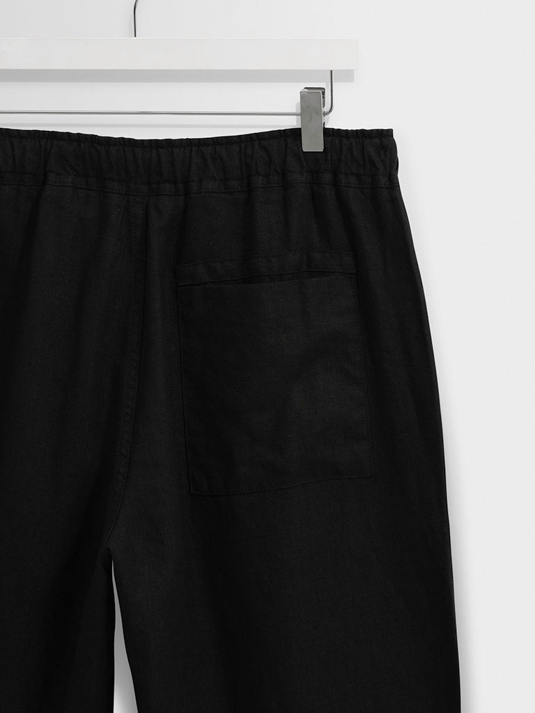 Kurt Trouser- Black Washed Linen Wax London Shirts