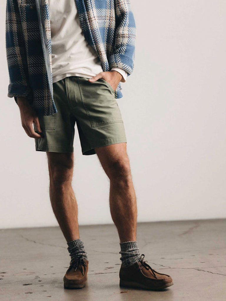 Surplus Short- Field Olive Reverse Sateen Taylor Stitch Shorts