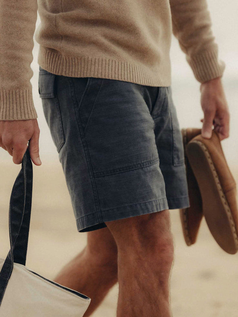 Surplus Short- Navy Reverse Sateen Taylor Stitch Shorts