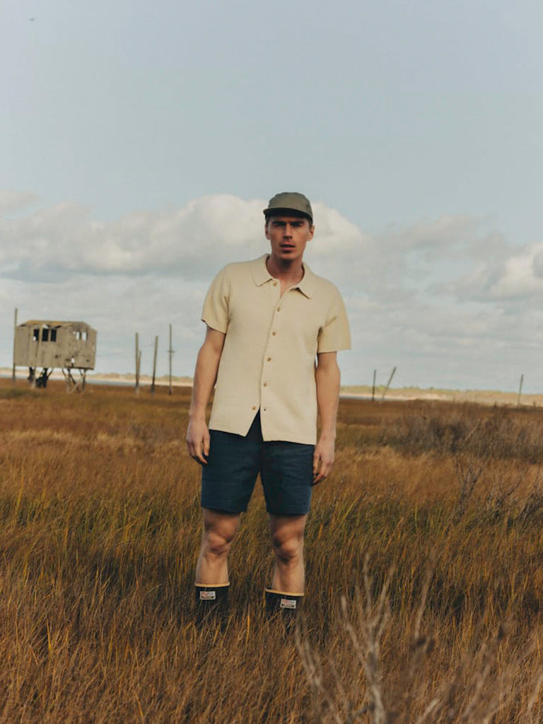 Button Down Polo- Oat Crochet Taylor Stitch Shirts