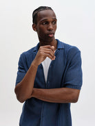 Ivy- Washed Blue Cotton Knit Wax London Shirts