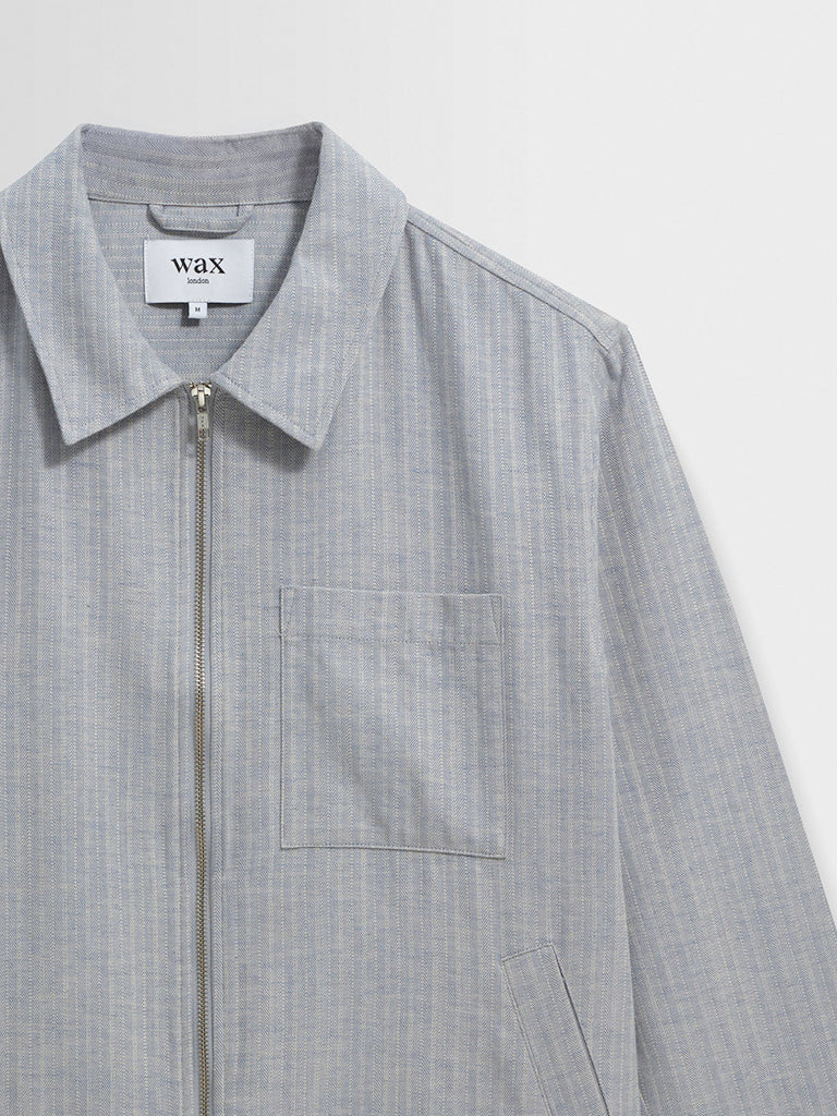 Eldon- Light Blue Herringbone Cotton Wax London Jackets