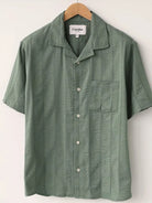 Striped Seersucker Shirt- Green - Eames NW