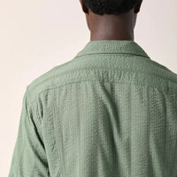 Striped Seersucker Shirt- Green