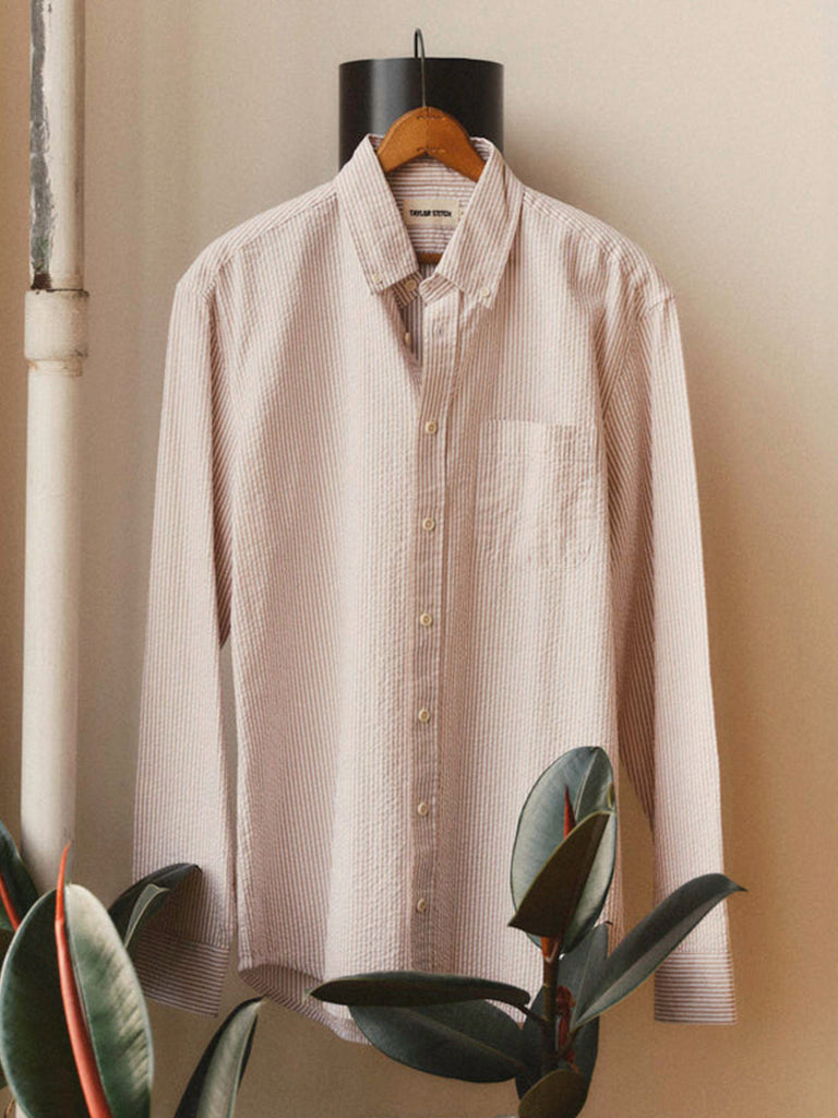 Jack Shirt- Sand Stripe Seersucker Taylor Stitch Shirts
