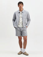 Eldon- Light Blue Herringbone Cotton Wax London Jackets