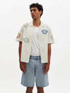 Didcot- Ecru And Multicolour Floral Applique Wax London Shirts