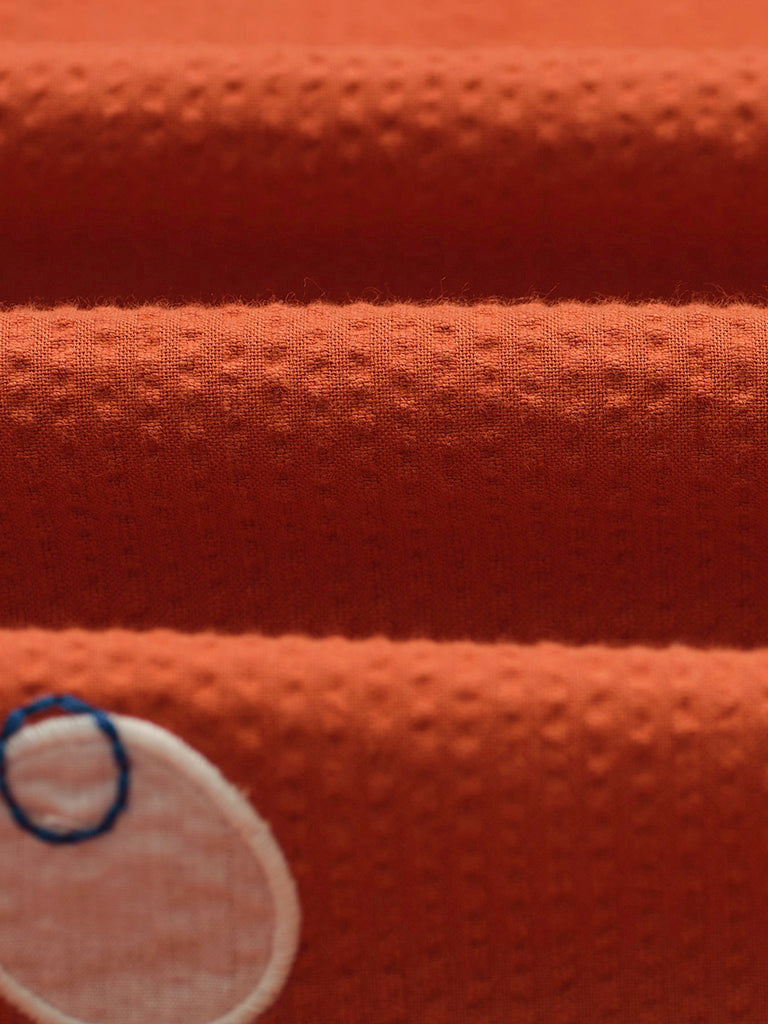 Didcot- Terracotta And Ecru Scribble Applique Wax London Shirts