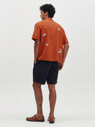 Didcot- Terracotta And Ecru Scribble Applique Wax London Shirts