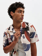 Didcot - Ecru And Multicolour Abstract Shapes Wax London Shirts