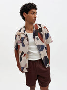 Didcot - Ecru And Multicolour Abstract Shapes Wax London Shirts