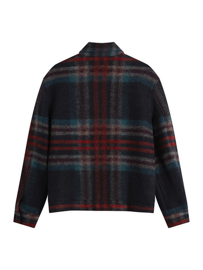 Heath Jacket - Navy & Multicolor Check Italian Wool Wax London Jackets