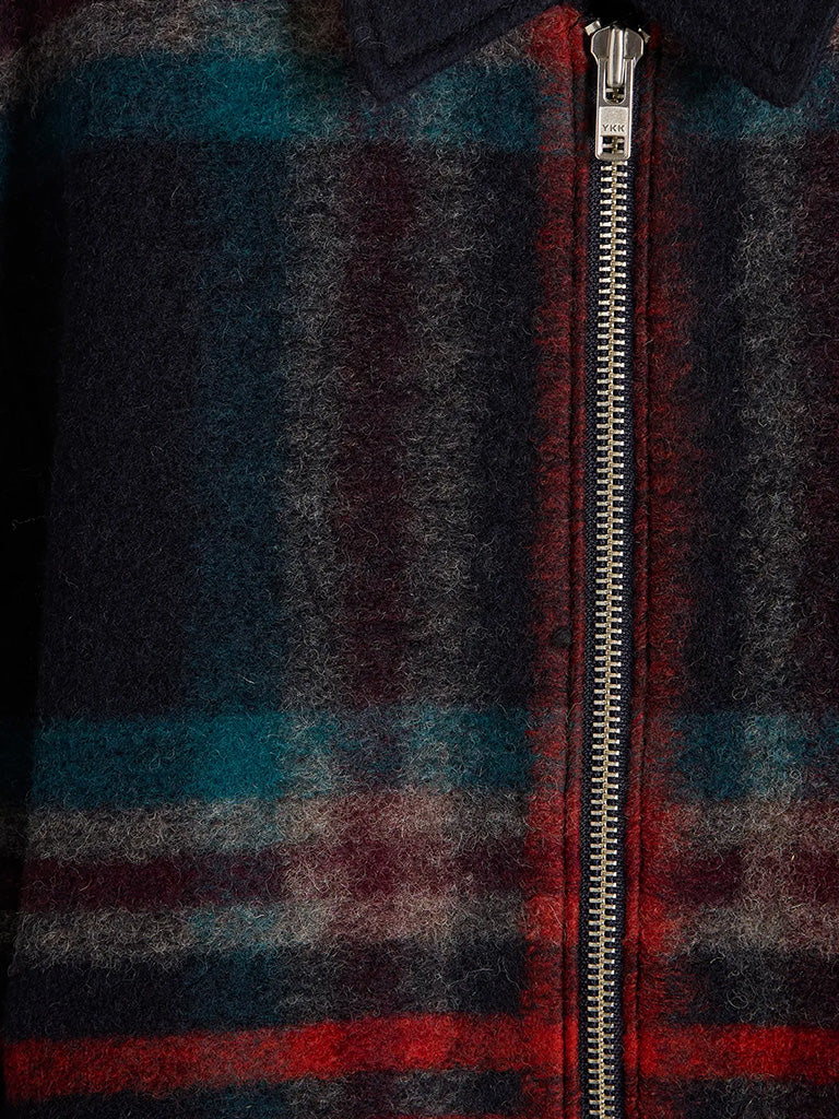 Wax London | Heath Jacket - Navy & Multicolor Check Italian Wool