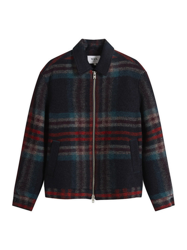 Wax London | Heath Jacket - Navy & Multicolor Check Italian Wool