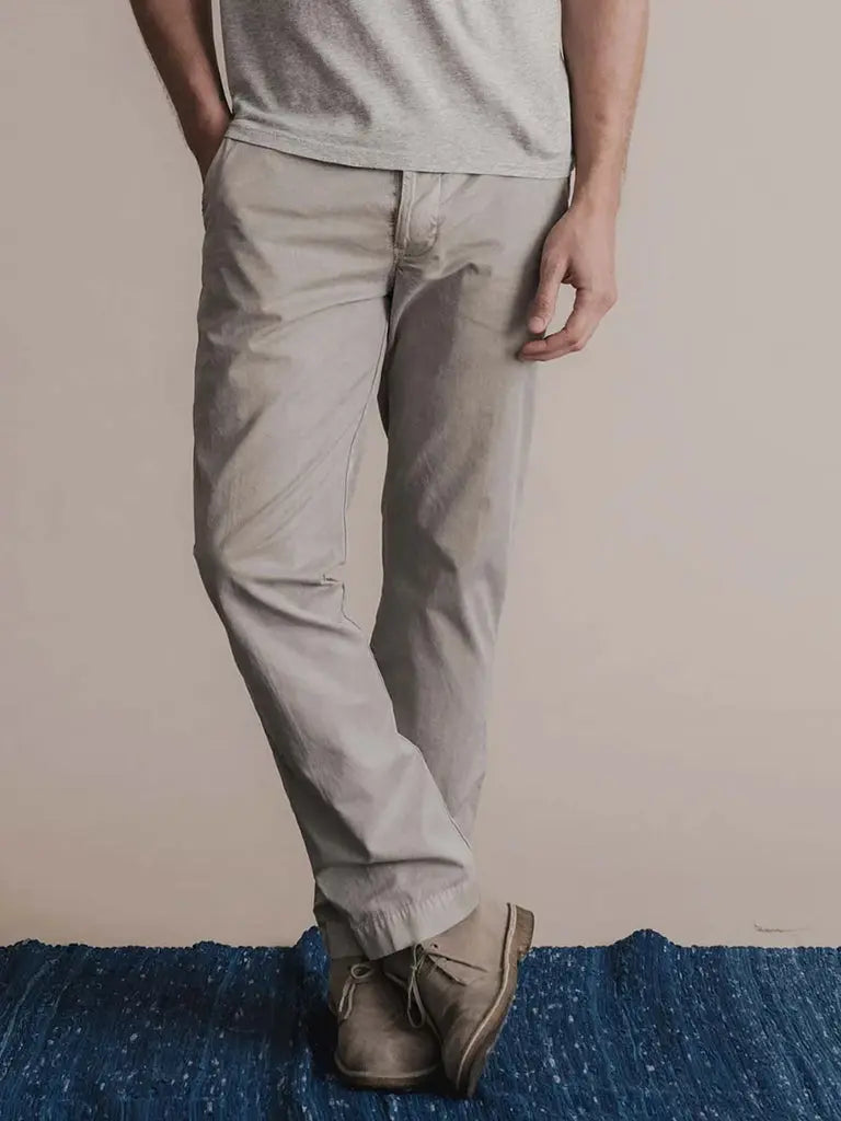Distressed Button Fly Chino- Olive - Eames NW