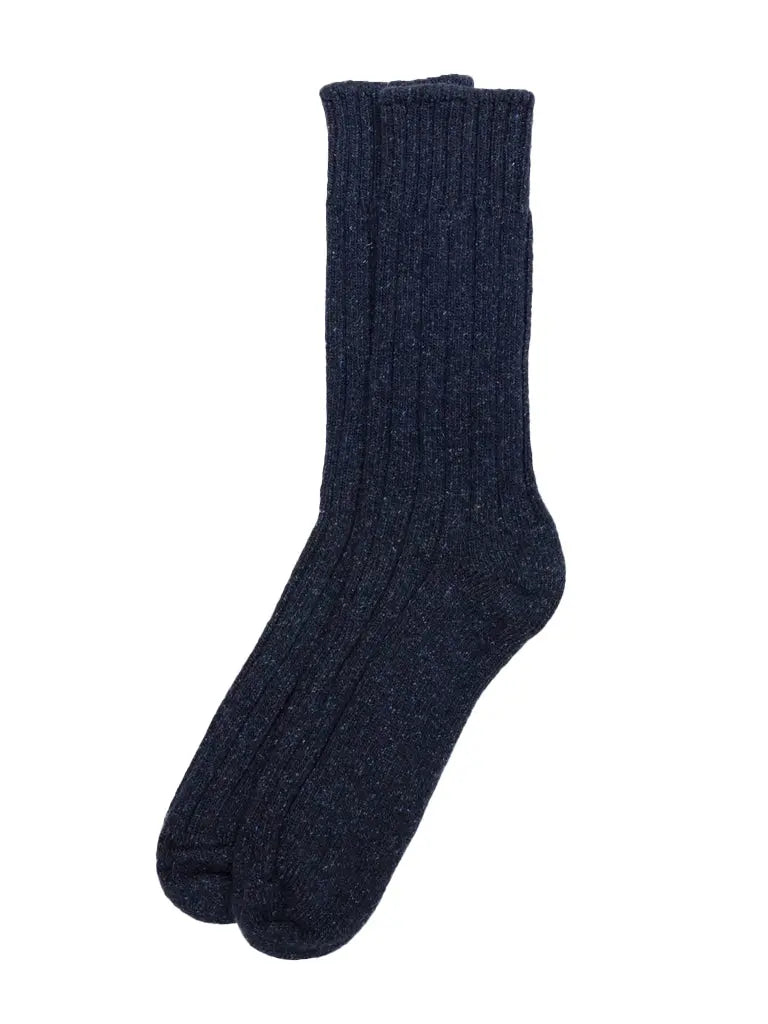 Wool Silk Boot Sock- Navy American Trench