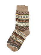 Cotton Fair Isle Sock- Woodland American Trench