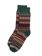 Cotton Fair Isle Sock- Mistletoe American Trench