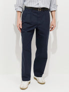 Mill Double Pleated Pant In Vintage Twill- Dark Navy Alex Mill Pants