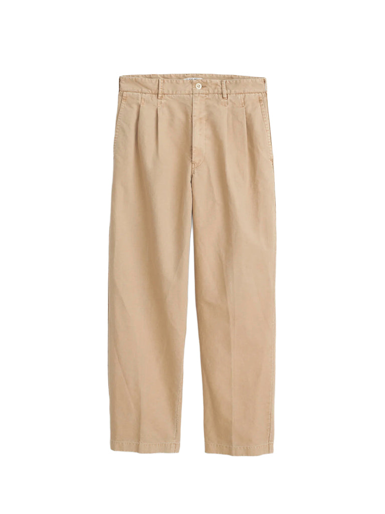 Mill Double Pleated Pant In Vintage Twill- Vintage Khaki Alex Mill Pants