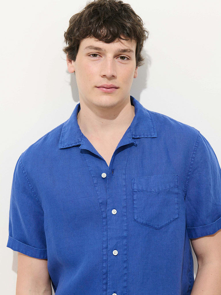 Camp Shirt- Colbalt Linen Alex Mill Shirts