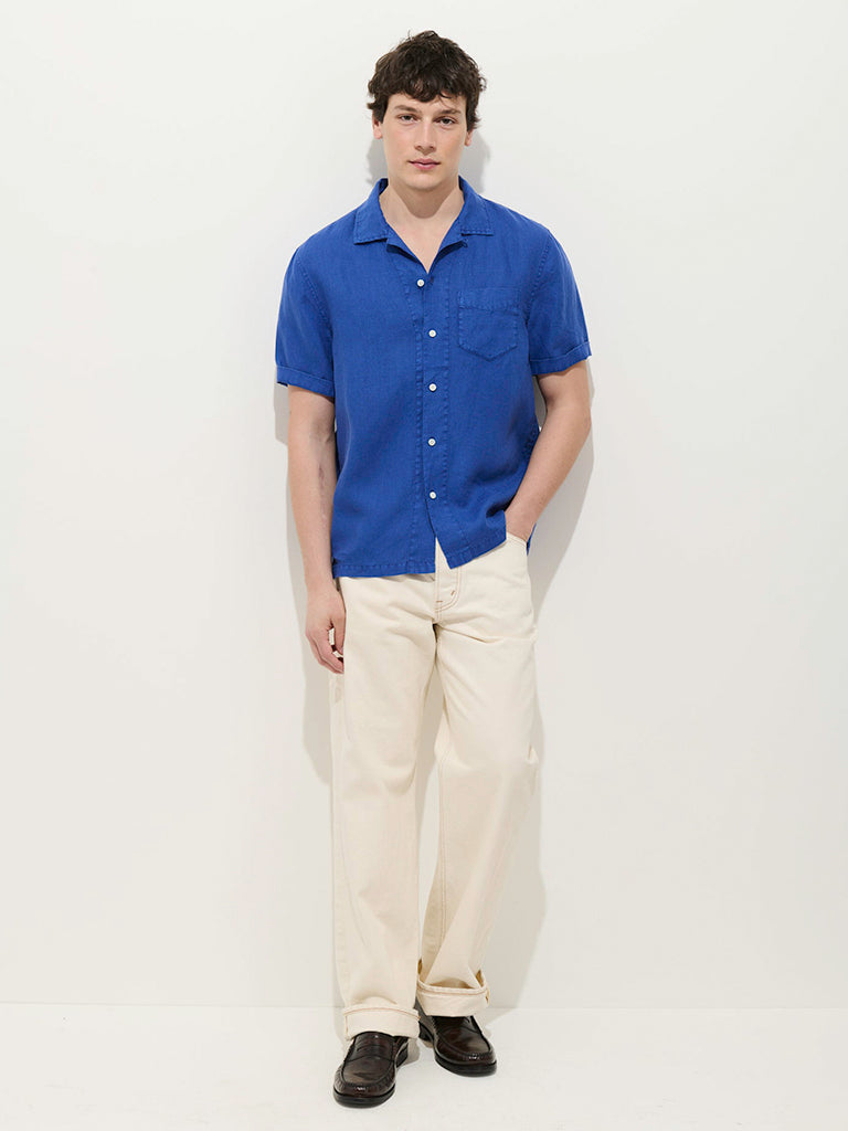 Alex Mill | Camp Shirt- Colbalt Linen – Eames NW