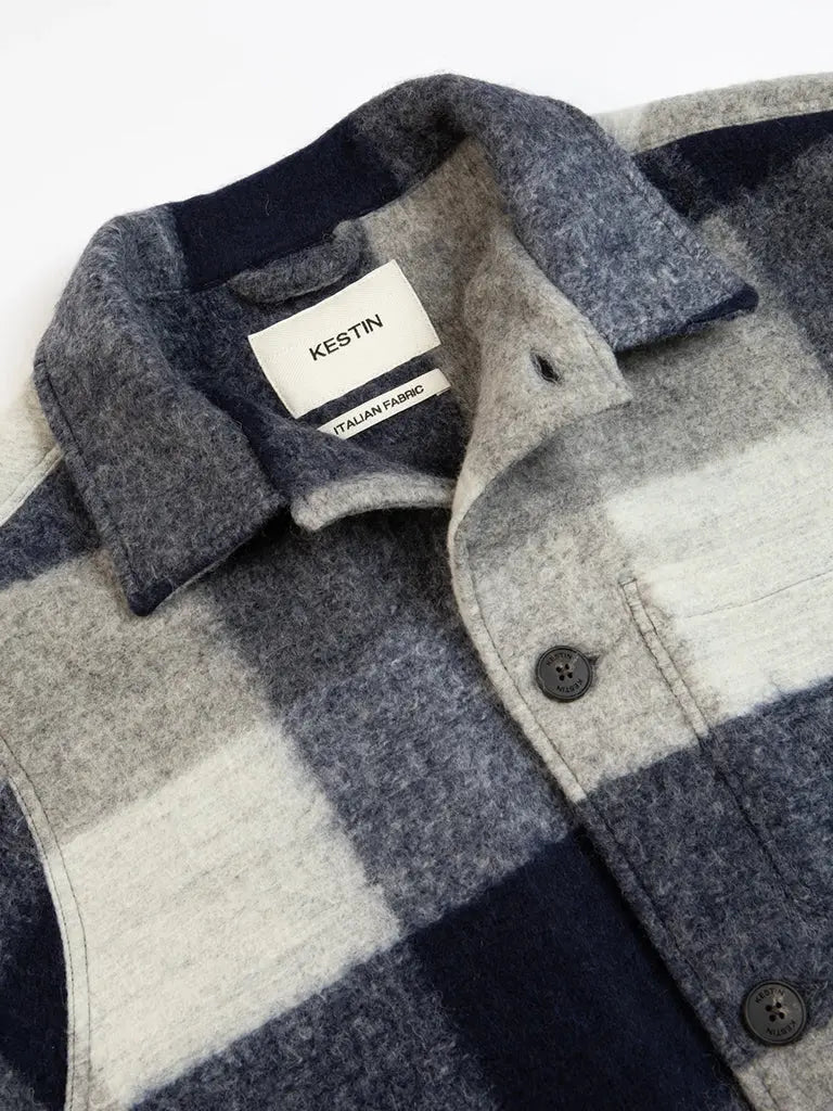 Ormiston Jacket- Navy Wool Check Kestin