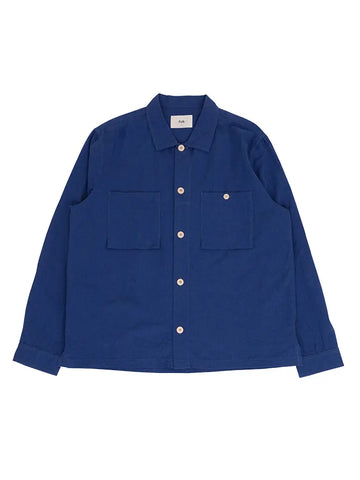 Patch Overshirt- Blue Crinkle